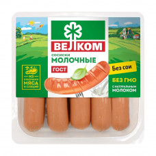 Сосиски Велком Молочные 450г Сосиски Велком Молочные 450г