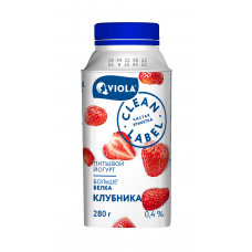 Йогурт Питьевой Viola Клубника 0,4% 280г