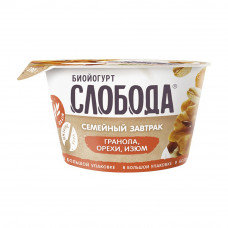 Йогурт Слобода Семейный Завтрак Гранола и Изюм 5% 190г Йогурт Слобода Семейный Завтрак Гранола и Изюм 5% 190г