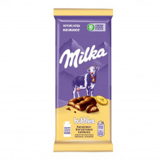 Шоколад Milka Bubbles Молочный Пористый Банан Йогурт 87г