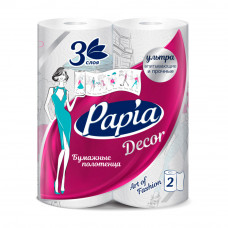 Полотенца Бумажные Papia Dekor 3 Слоя 2 Рулона