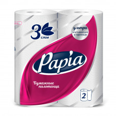 Полотенца Бумажные Papia 3 Слоя 2 Рулона
