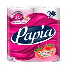 Туалетная Бумага Papia Клубничная Мечта 3 Слоя 4 Рулона