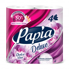 Туалетная Бумага Papia Delux Dolce Vita 4 Слоя 4 Рулона