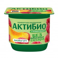 Биойогурт Актибио без Сахара Персик Малина 3% 130г