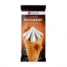 Мороженое Пломбир Соленая Карамель Рожок 100г Sweet Life