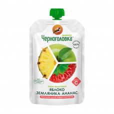 Пюре Черноголовка Яблоко Земляника Ананас 85г