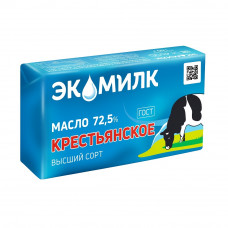 Масло Сливочное Экомилк Крестьянское 72,5% 160г