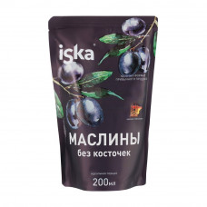 Маслины Черные Iska без Косточек 200мл дой-пак