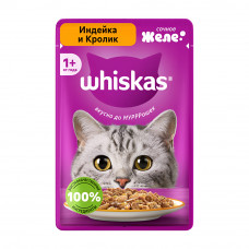 Корм Влажный для Кошек Whiskas Желе Индейка Кролик 75г