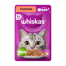Корм Влажный для Кошек Whiskas Желе с Телятиной 75г