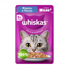 Корм Влажный для Кошек Whiskas Желе с Форелью и Лососем 75г