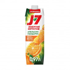 Нектар J7 Энергия Фруктов Апельсин Мандарин с Мякотью 0,97л