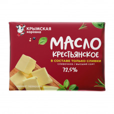 Масло Сливочное Крымская Коровка Крестьянское 72,5% 180г