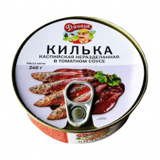 Килька Каспийская Дачник в Томатном Соусе 240г ж/б Ключ