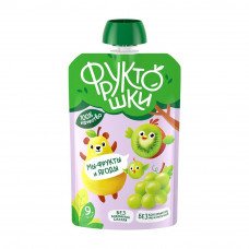 Пюре Фруктошки Яблоко Груша Виноград Киви 90г
