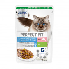 Корм Влажный для Взрослых Кошек Perfect Fit Лосось Желе 75г