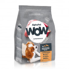 Корм Сухой Alphapet Wow для Мини Собак Индейка Рис 500г