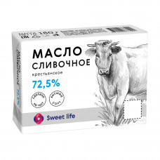 Масло Сливочное Крестьянское ГОСТ 72,5% 180г Sweet Life