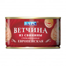 Ветчина Барс Европейская из Свинины с Ключом 325г ж/б