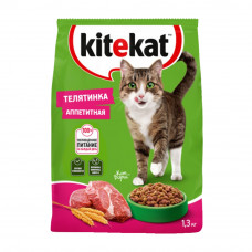 Корм Сухой для Кошек Kitekat Телятинка Аппетитная 1,3кг