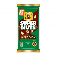 Шоколад Alpen Gold Super Nuts Молочный Фундук 130г