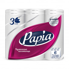 Бумажные Полотенца Papia 3 Слоя 6 Рулонов