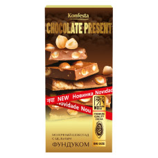 Шоколад Konfesta Молочный с Цельным Фундуком 180г Шоколад Konfesta Молочный с Цельным Фундуком 180г