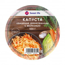 Капуста Квашеная Шинкованная с Морковью 500г Sweet Life
