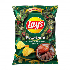 Чипсы Lays Рифленые Рождественская Утка 105г Чипсы Lays Рифленые Рождественская Утка 105г