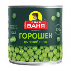 Горошек Зеленый Дядя Ваня Отборный Высший Сорт 400г ж/б