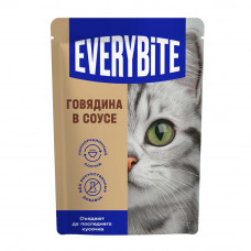 Корм Влажный для Кошек Everybite Говядина в Соусе 75г Корм Влажный для Кошек Everybite Говядина в Соусе 75г
