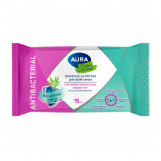 Влажные Салфетки Aura Tropic Cocktail Антибактериальные 15шт