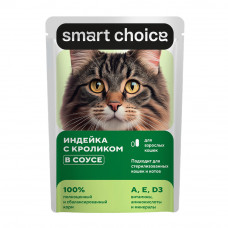 Корм Влажный для Кошек Smart Choice Индейка Кролик Соус 75г