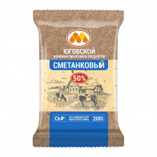 Сыр Юговской МК Сметанковый 50% 200г