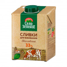 Сливки Село Зеленое для Взбивания 33% 500г