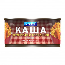 Каша Барс Гречневая с Говядиной ГОСТ 325г ж/б Ключ