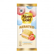 Шоколад Alpen Gold Aerated Белый Пористый Клубника Кокос 75г