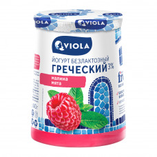 Йогурт Греческий Viola Безлактозный Малина Мята 3% 140г