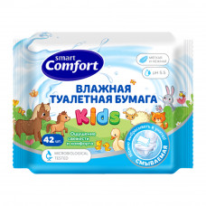 Туалетная Бумага SMART Comfort Влажная Детская 42шт