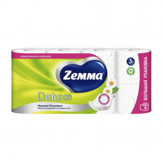 Туалетная Бумага Zemma Deluxe Ромашка 3 Слоя 8 Рулонов