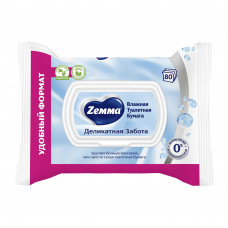 Туалетная Бумага Влажная Zemma Деликатная Забота 80шт