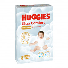 Подгузники Huggies Ultra Comfort для Мальчиков №3 5-9кг 78шт