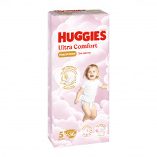 Подгузники Huggies Ultra Comfort для Девочек №5 12-22кг 56шт