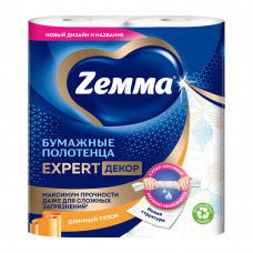 Бумажные Полотенца Zemma Expert Декор 3 Слоя 2 Рулона