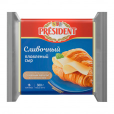 Сыр Плавленый President Сливочный Ломтевой 40% 300г Сыр Плавленый President Сливочный Ломтевой 40% 300г