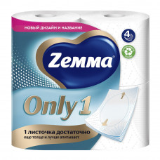 Туалетная Бумага Zemma Only1 4 Слоя 4 Рулона