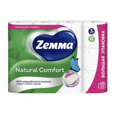 Туалетная Бумага Zemma Natural Comfort 3 Слоя 12 Рулонов