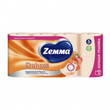 Туалетная Бумага Zemma Deluxe Персик 3 Слоя 8 Рулонов