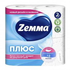 Туалетная Бумага Zemma Плюс Белая 2 Слоя 4 Рулона